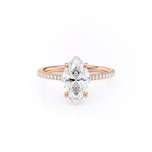 The Pave Claire Set With A Marquise Moissanite