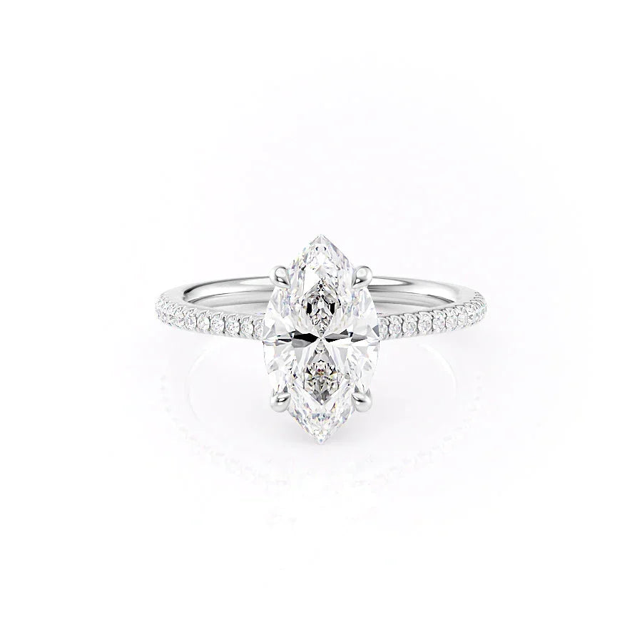 The Pave Claire Set With A Marquise Moissanite