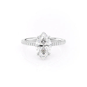 The Pave Claire Set With A Marquise Moissanite