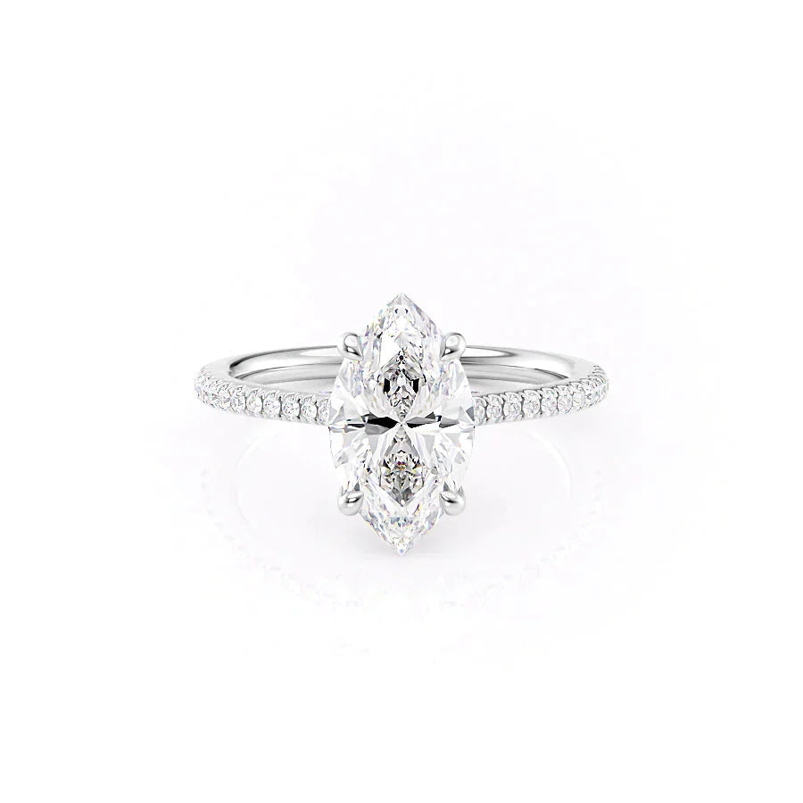 The Pave Claire Set With A 2.5 Carat Marquise Lab Diamond