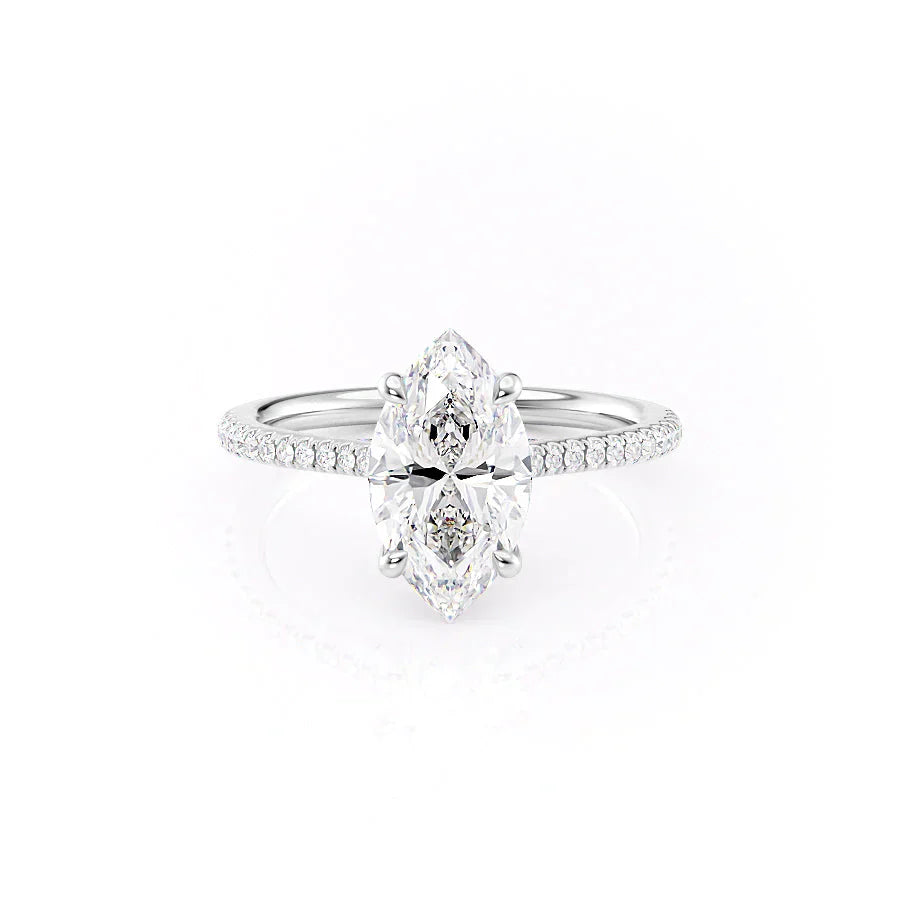 The Pave Claire Set With A 3.5 Carat Marquise Moissanite