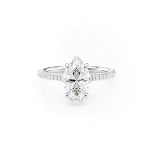 The Pave Claire Set With A 3 Carat Marquise Lab Diamond