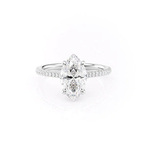 The Pave Claire Set With A 2.5 Carat Marquise Moissanite