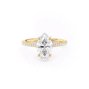 The Pave Claire Set With A 2.5 Carat Marquise Lab Diamond