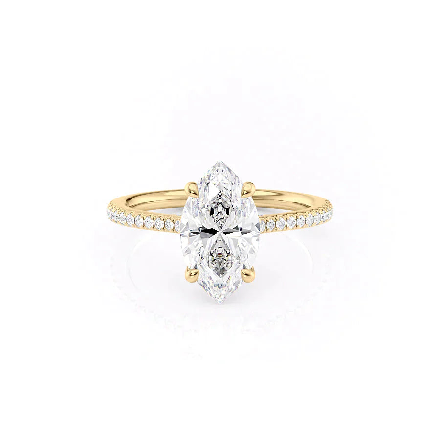 The Pave Claire Set With A 3 Carat Marquise Lab Diamond
