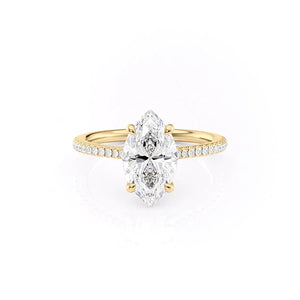 The Pave Claire Set With A Marquise Moissanite