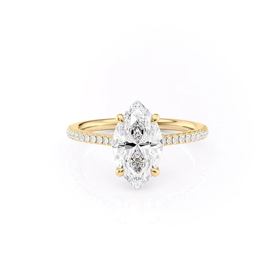 The Pave Claire Set With A 4.5 Carat Marquise Moissanite