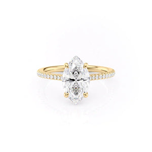 The Pave Claire Set With A 2.5 Carat Marquise Moissanite