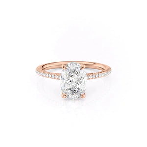 The Pave Claire Set With A Oval Moissanite