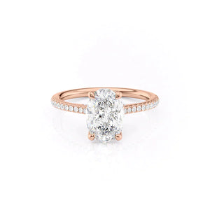 The Pave Claire Set With A 2.5 Carat Oval Lab Diamond