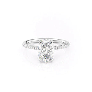 The Pave Claire Set With A 3.5 Carat Oval Moissanite