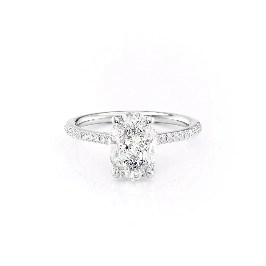 The Pave Claire Set With A Oval Moissanite
