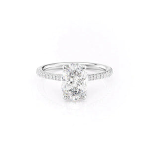 The Pave Claire Set With A Oval Moissanite