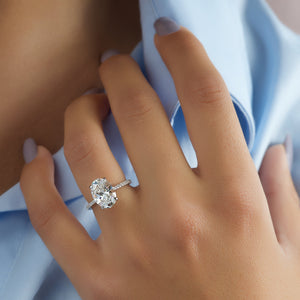 The Pave Claire Set With A 2 Carat Oval Lab Diamond