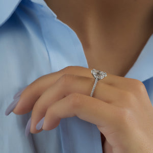 The Pave Claire Set With A 2 Carat Oval Lab Diamond