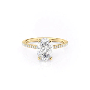 The Pave Claire Set With A Oval Moissanite