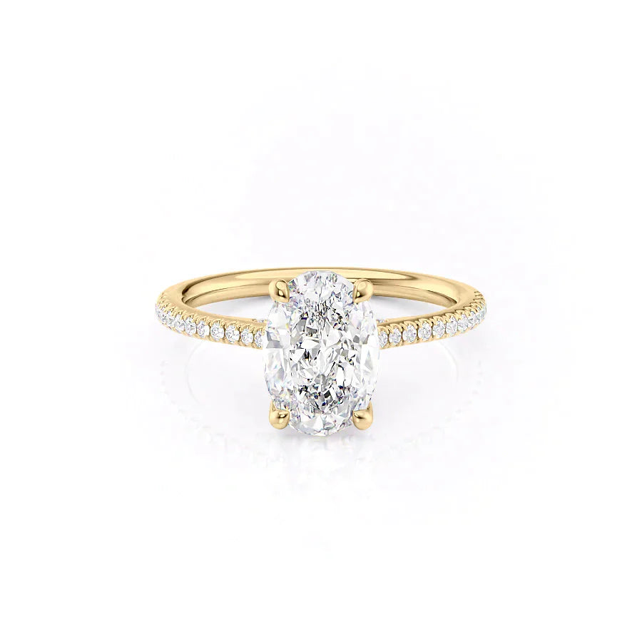 The Pave Claire Set With A 2 Carat Oval Lab Diamond