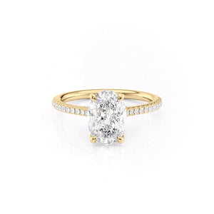 The Pave Claire Set With A 1.5 Carat Oval Lab Diamond