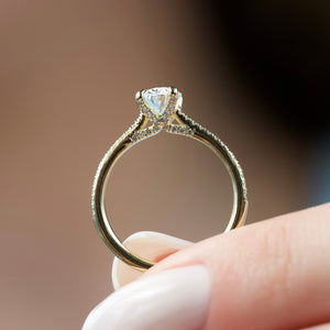 The Pave Claire Set With A 2 Carat Oval Lab Diamond