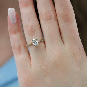 The Pave Claire Set With A 2 Carat Oval Lab Diamond