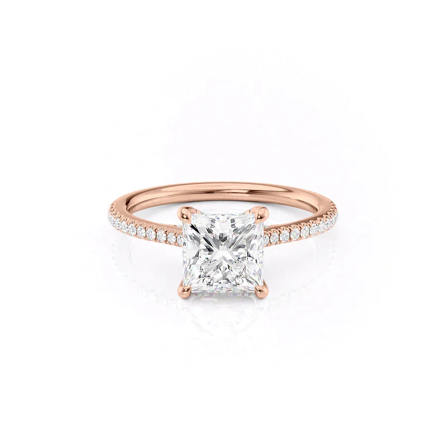 The Pave Claire Set With A 1.5 Carat Princess Moissanite