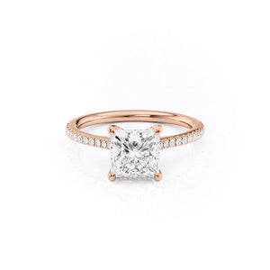 The Pave Claire Set With A 2.5 Carat Princess Lab Diamond
