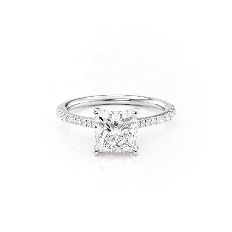 The Pave Claire Set With A Princess Moissanite