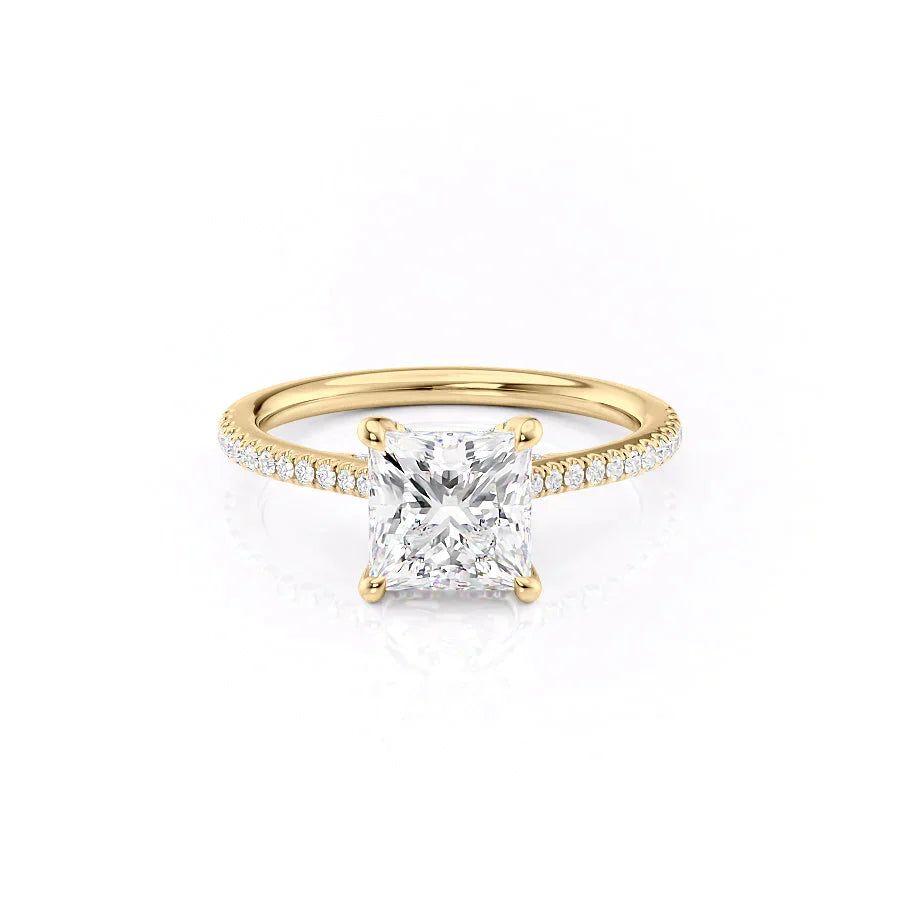 The Pave Claire Set With A 3.5 Carat Princess Moissanite