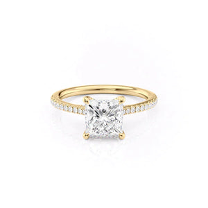 The Pave Claire Set With A 1 Carat Princess Lab Diamond