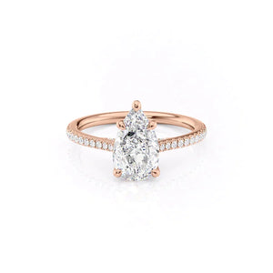 The Pave Claire Set With A Pear Moissanite