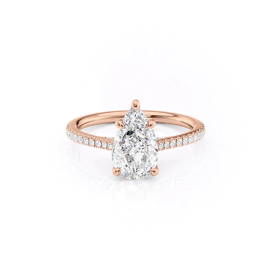 The Pave Claire Set With A 2 Carat Pear Lab Diamond