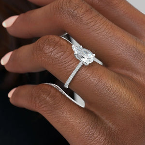 The Pave Claire Set With A 4.5 Carat Pear Moissanite