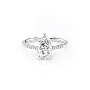The Pave Claire Set With A Pear Moissanite