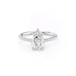 The Pave Claire Set With A 4.5 Carat Pear Moissanite