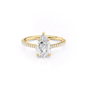 The Pave Claire Set With A Pear Moissanite