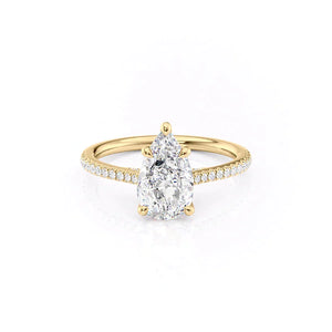 The Pave Claire Set With A 1.5 Carat Pear Lab Diamond