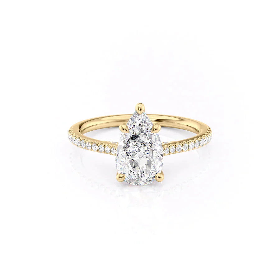 The Pave Claire Set With A 2.5 Carat Pear Moissanite