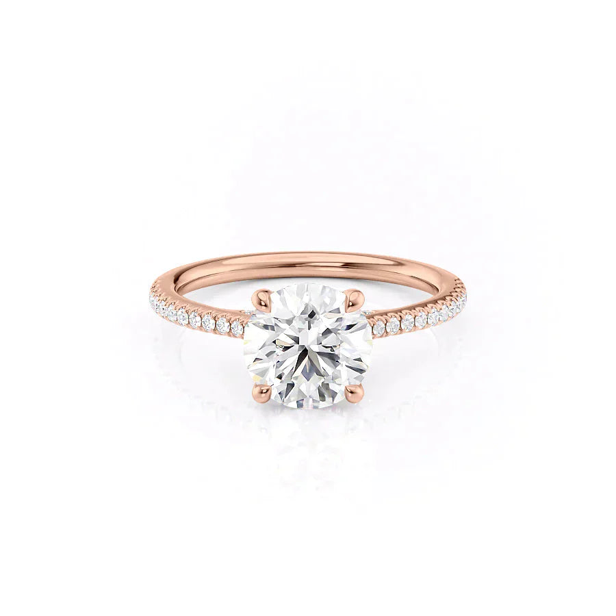 The Pave Claire Set With A 3.5 Carat Round Moissanite