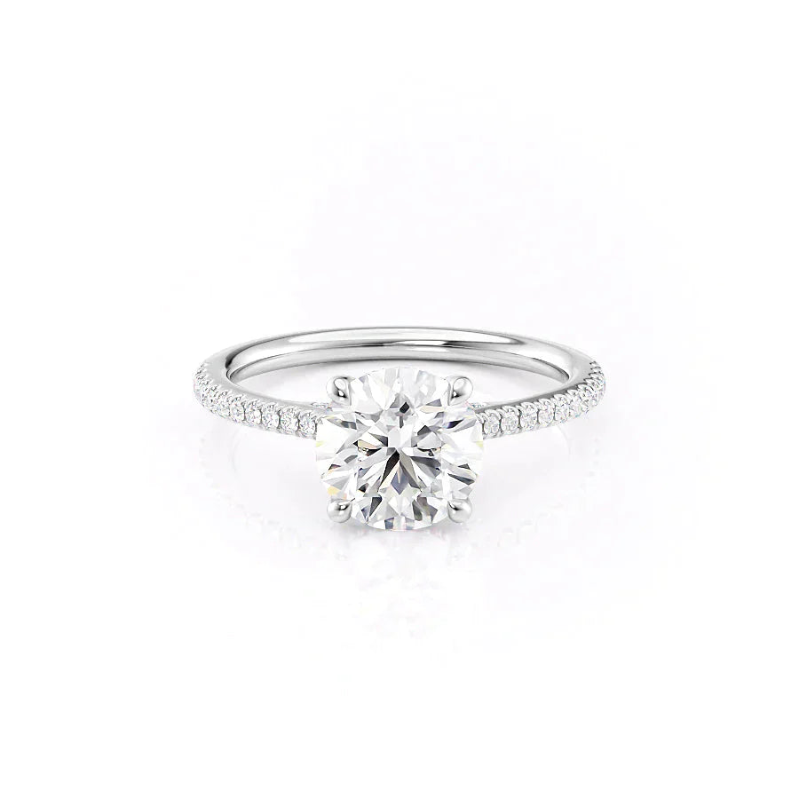 The Pave Claire Set With A 3.5 Carat Round Moissanite