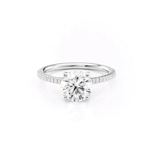 The Pave Claire Set With A 3.5 Carat Round Moissanite