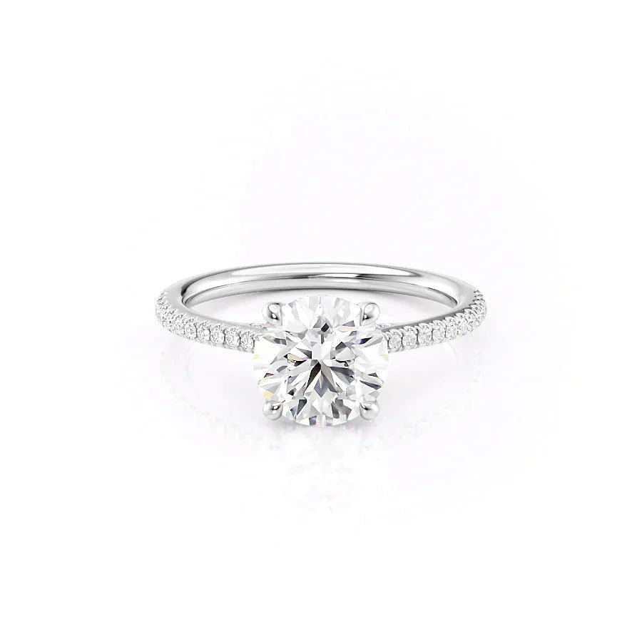 The Pave Claire Set With A Round Moissanite