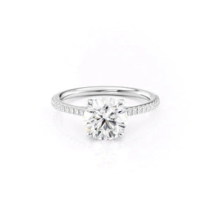 The Pave Claire Set With A Round Moissanite