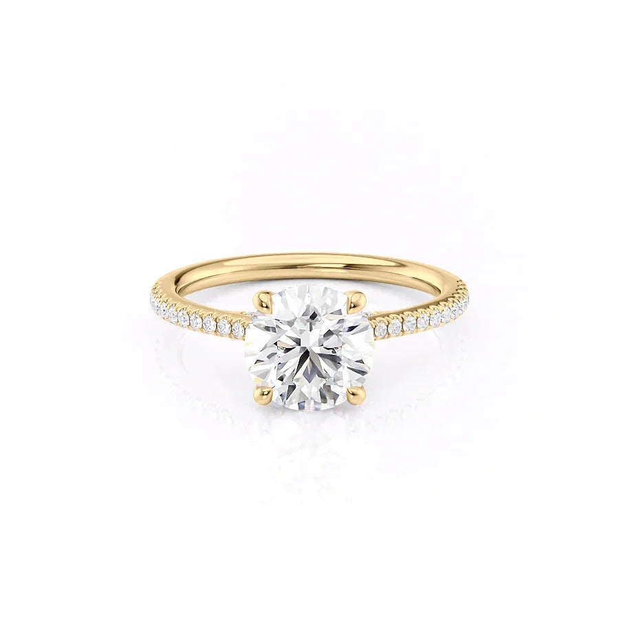 The Pave Claire Set With A 4.5 Carat Round Moissanite
