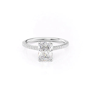 The Pave Claire Set With A 3.5 Carat Radiant Moissanite