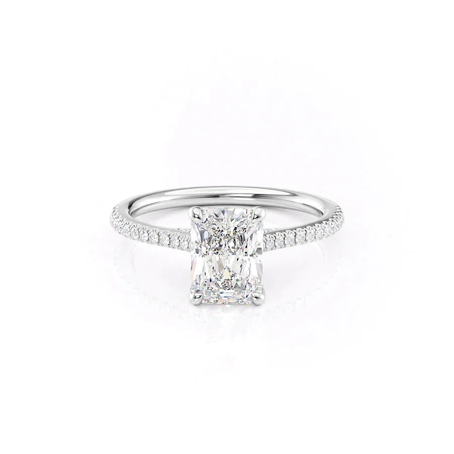 The Pave Claire Set With A Radiant Moissanite