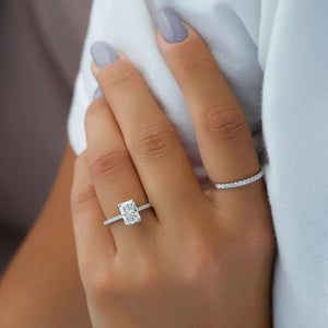 The Pave Claire Set With A 2 Carat Radiant Lab Diamond