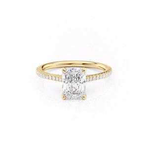 The Pave Claire Set With A 1.5 Carat Radiant Lab Diamond