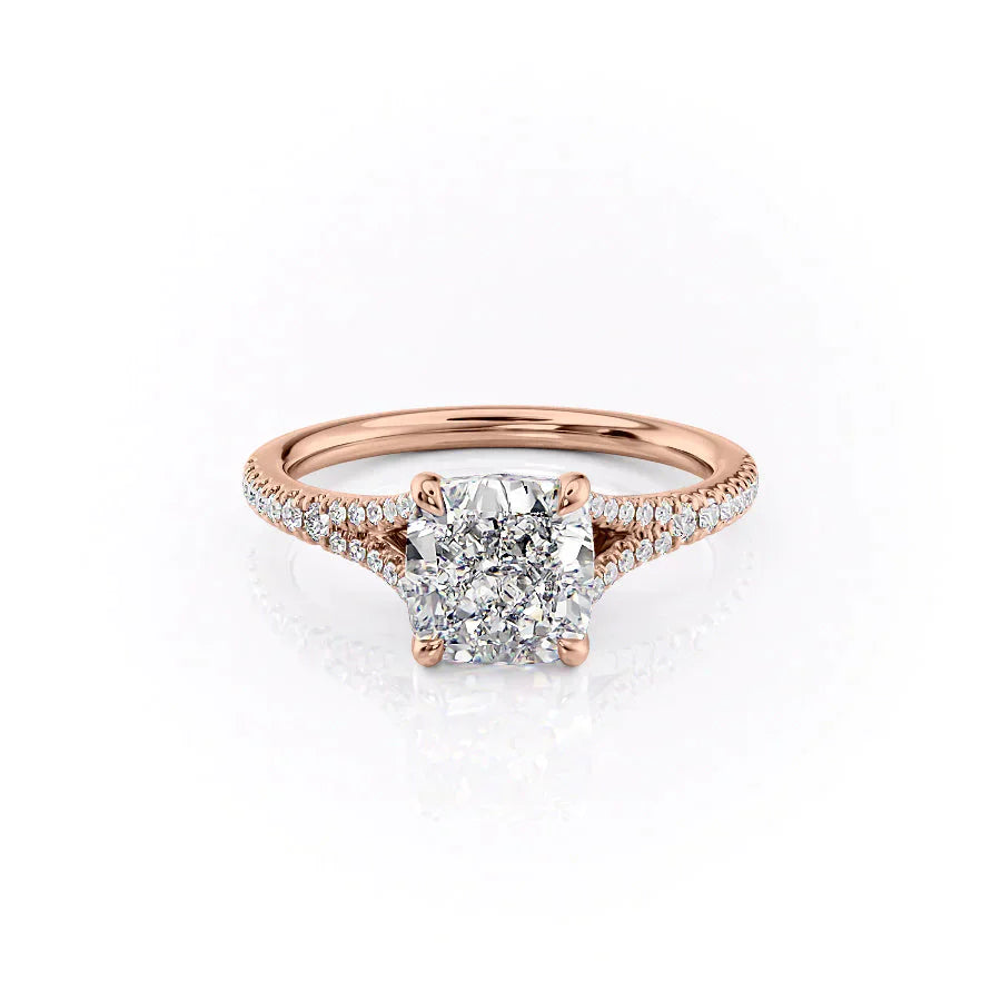The Jade Set With A 5 Carat Cushion Moissanite