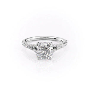 The Jade Set With A 2.5 Carat Cushion Moissanite