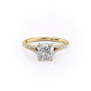 The Jade Set With A 4.5 Carat Cushion Moissanite
